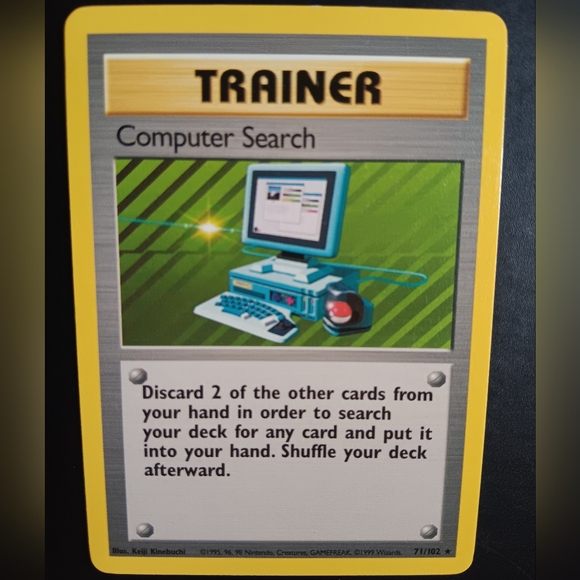 Computer Search Trainer Pokemon Card - Base Set - 71/102 Rare Non-Holo - Picture 2 of 9